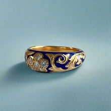 Load image into Gallery viewer, Ali&#39;i 8mm Tapered Ring with Diamonds in 14K Yellow Gold in size 8 3/4
