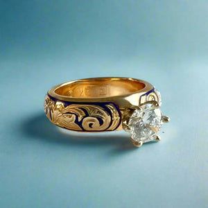 Ali'i 6mm Solitaire Ring with Cubic Zirconia in 14K Yellow Gold in size 8