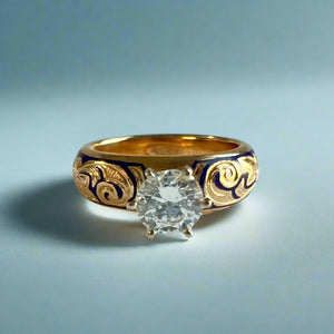 Ali'i 6mm Solitaire Ring with Cubic Zirconia in 14K Yellow Gold in size 8
