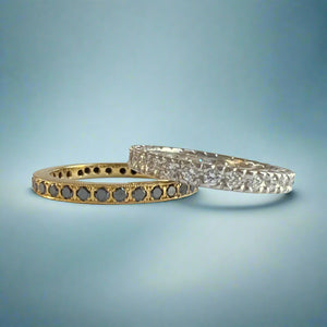 Diamond Ring Guard in Platinum in size 7 with Black Diamond Ring Guard