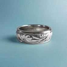 Load image into Gallery viewer, Shiny Old English 6mm Ring in 14K White Gold in size 6
