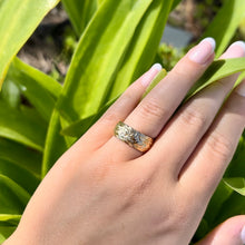 Load image into Gallery viewer, Old English &amp; Hibiscus 8mm Ring in 14K or 18K Gold
