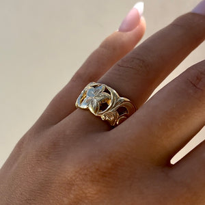 Pukalani Filigree 12mm Ring in 14K Yellow Gold