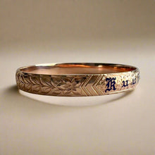 Load image into Gallery viewer, Maile &amp; Hibiscus 8mm &quot;Kuuipo&quot; Hawaiian Bangle Bracelet in 14K Pink Gold
