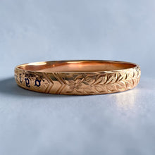 Load image into Gallery viewer, Maile &amp; Hibiscus 8mm "Kuuipo" Bangle Bracelet in 14K Pink Gold in size 7 1/2
