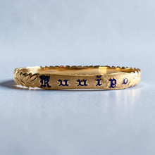Load image into Gallery viewer, Shiny Maile &amp; Hibiscus 8mm "Kuuipo" Bangle Bracelet in 14K Yellow Gold in size 7 3/4
