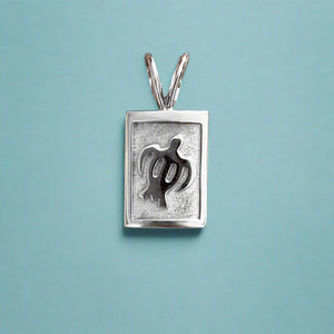 Raised Honu (Turtle) 12mm Pendant in 14K White Gold