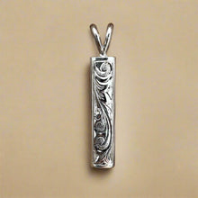 Load image into Gallery viewer, Old English with border 6mm x 1&#39;&#39; Pendant in 14K White Gold
