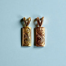 Load image into Gallery viewer, Old English Engraved 6mm x 1/2" Pendant in 14K Yellow or Pink Gold
