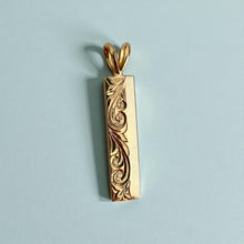 Load image into Gallery viewer, Two-Tone 6mm x 1" Alu Like Old English Pendant in 14K Yellow &amp; White Gold
