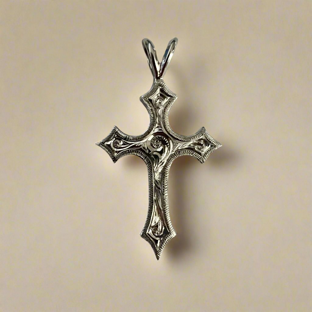 Medium Byzantine Cross Pendant in 14K or 18K Gold