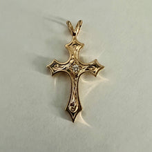 Load image into Gallery viewer, Medium Byzantine Cross with Diamond Pendant 
