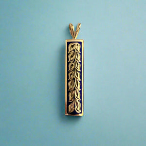 Ali'i 8mm Maile Design Pendant in 14K Yellow Gold