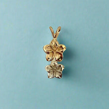 Load image into Gallery viewer, Two Plumeria Flowers Pendant in 14K Gold
