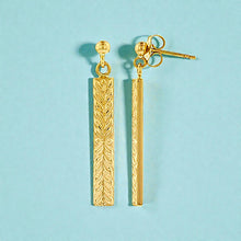 Load image into Gallery viewer, Iolani Maile 4mm Dangle Earrings in 14K Yellow Gold
