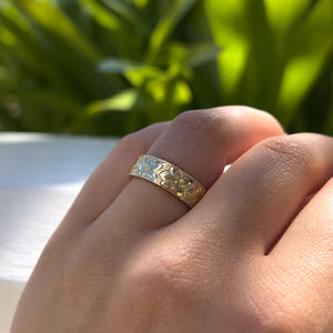 Hibiscus All Around Flat 6mm Hawaiian Ring in 14K Yellow Gold