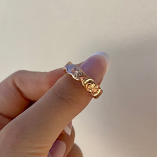 Load image into Gallery viewer, Scalloped La Hoomanao Hibiscus &amp; Plumeria 6mm Ring in 14K Pink Gold in size 10 1/8
