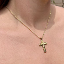 Load image into Gallery viewer, Hawaiian Cross pendant with plumeria flower and engraving 
