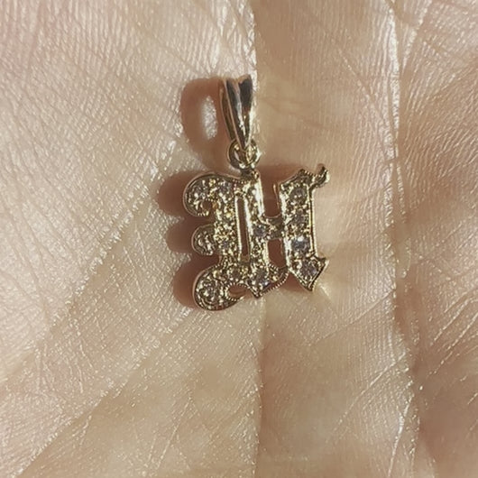 Hawaiian Initial Pendant with Diamonds 