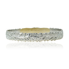 Load image into Gallery viewer, Two-Tone Deep Cut Maile 10mm Hawaiian Heirloom Bangle with engraving
