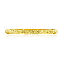 Load image into Gallery viewer, Scalloped Old English 6mm Bangle in yellow gold

