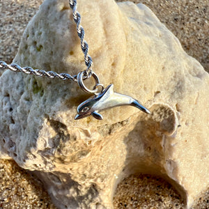 Dolphin Charm in 14K White Gold