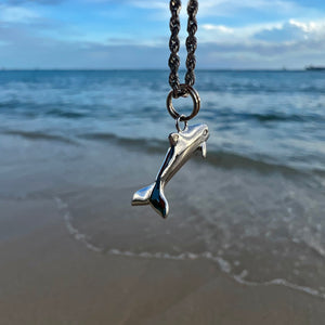 Dolphin Charm in 14K White Gold