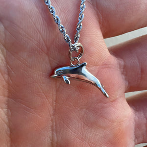 Dolphin Charm in 14K White Gold