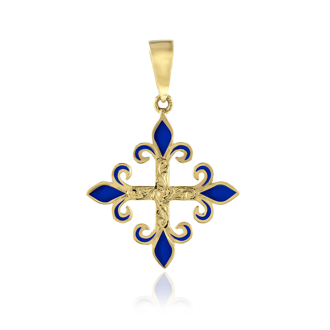 Large Enamel Fleur De Lys Pendant - Philip Rickard