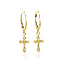 Load image into Gallery viewer, Byzantine Cross Dangle Earrings - Philip Rickard
