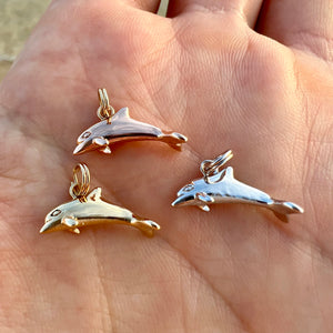 Dolphin Charm in 14K White Gold