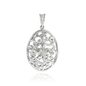 Large Oval Scroll Filigree Pendant - Philip Rickard