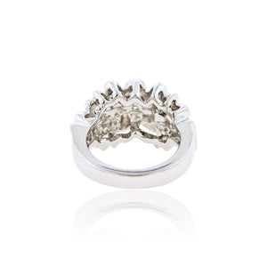 Three Plumeria Ring w/ Diamond - Philip Rickard