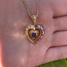 Load and play video in Gallery viewer, Heart Shaped Hawaiian Pendant with diamonds and initial 
