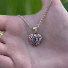 Load and play video in Gallery viewer, Gold Heart Hawaiian pendant with initial 
